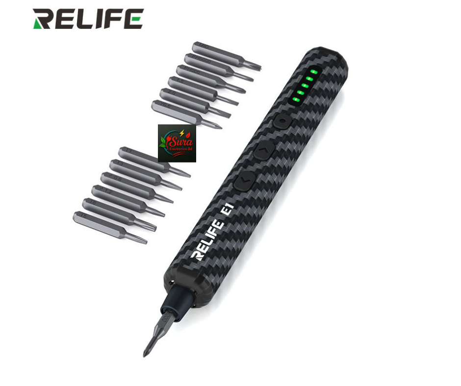 Relife E1 Electric Screwdriver Rechargeable 12 Bits